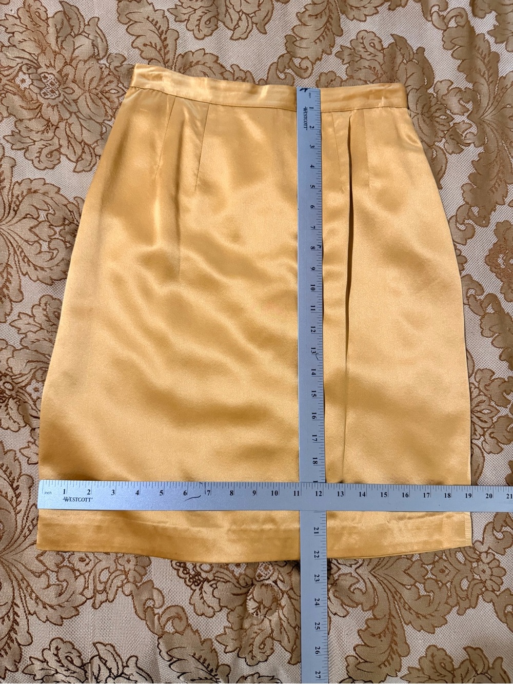 AKA New York Golden Silk Straight Skirt, Fully Lined, Back zip, Elegant! Sz 8 - Picture 15 of 15